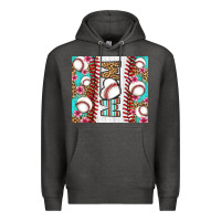 Charcoal Heather baseball mom Premium Hoodie - LillyAllenDesigns