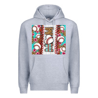 Heather Grey baseball mom Premium Hoodie - LillyAllenDesigns