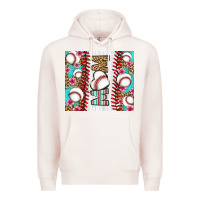 Pale Pink baseball mom Premium Hoodie - LillyAllenDesigns