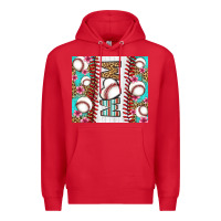 Red baseball mom Premium Hoodie - LillyAllenDesigns