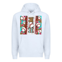 White baseball mom Premium Hoodie - LillyAllenDesigns