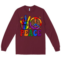 Burgundy peace Long Sleeve Tee - JahusDesignShop