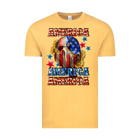 Vintage Mustard America skeleton 4th of july Vintage Tee - CowGirlArtShop