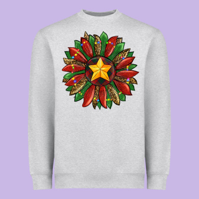 Christmas Sunflower Heavyweight Sweatshirt Designed By Ranaportraitstore