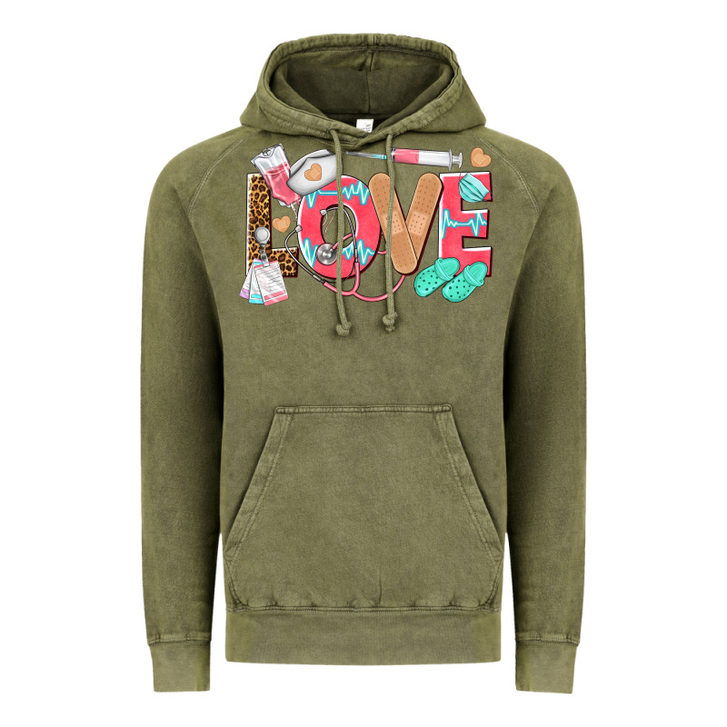 Nurse Love Vintage Hoodie by texasbilliewilder | Teevron