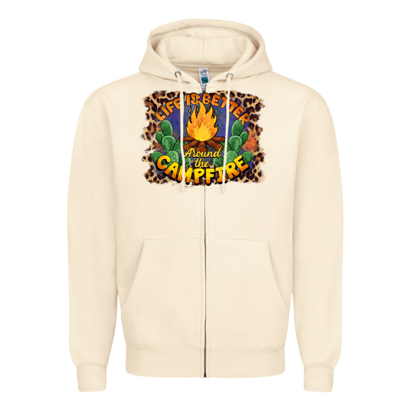 Life Is Better Around The Campfire Zipper Hoodie by BarkalooDesign | Teevron