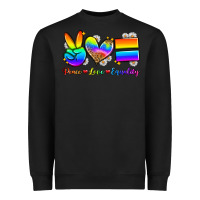Black peace love equality Heavyweight Sweatshirt - Zillion Design Studio