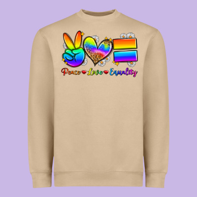 Peace Love Equality Heavyweight Sweatshirt Designed By Zillion Design Studio