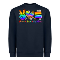 Navy peace love equality Heavyweight Sweatshirt - Zillion Design Studio
