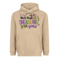 Mushroom thick thighs mardi gras Heavyweight Hoodie - MaliasSmallBusiness