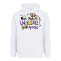 White thick thighs mardi gras Heavyweight Hoodie - MaliasSmallBusiness