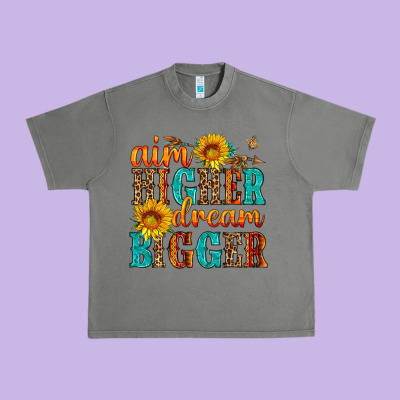 Aim Higher Dream Bigger Urban Heavy Tee Designed By Hra Design Shop