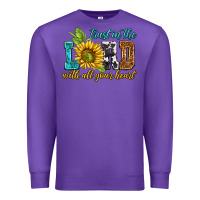 Purple trust in the lord with all your heart Premium Sweatshirt - NancyCooperArtShop