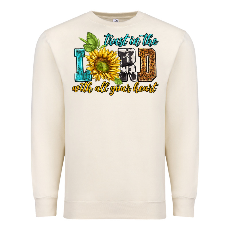 Trust In The Lord With All Your Heart Premium Sweatshirt by NancyCooperArtShop | Teevron