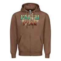 Chestnut faith over fear cross Zipper Hoodie - NancyCooperArtShop