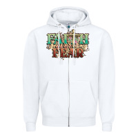 White faith over fear cross Zipper Hoodie - NancyCooperArtShop