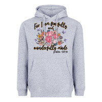 Heather Grey for i am fearfully and wonderfully made Heavyweight Hoodie - MaliasSmallBusiness