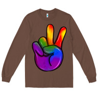 Chestnut pride peace hand Long Sleeve Tee - JahusDesignShop
