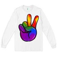 White pride peace hand Long Sleeve Tee - JahusDesignShop