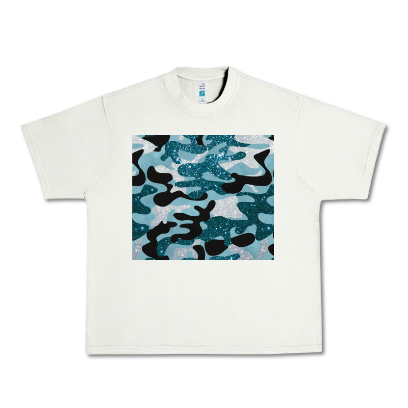Blue Camouflage Glitter Urban Heavy Tee by BarkalooDesign | Teevron
