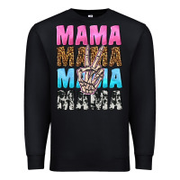 Black mama skeleton peace leopard pattern Premium Sweatshirt - NancyCooperArtShop