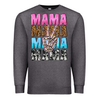 Charcoal Heather mama skeleton peace leopard pattern Premium Sweatshirt - NancyCooperArtShop
