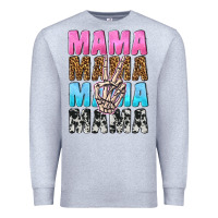 Heather Grey mama skeleton peace leopard pattern Premium Sweatshirt - NancyCooperArtShop