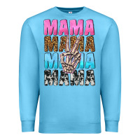 Ocean Blue mama skeleton peace leopard pattern Premium Sweatshirt - NancyCooperArtShop