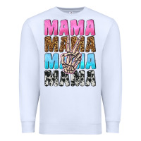 White mama skeleton peace leopard pattern Premium Sweatshirt - NancyCooperArtShop