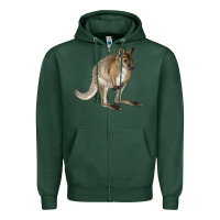 Hand Drawn Wallaby Animal Zipper Hoodie | Teevron