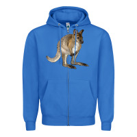 True Royal Hand Drawn Wallaby Animal Zipper Hoodie - LillyAllenDesigns