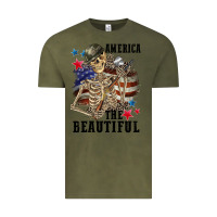 Vintage Olive America the beautiful 4th of july Vintage Tee - CowGirlArtShop