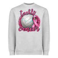 Heather Grey Tackle Cancer Volleyball Heavyweight Sweatshirt - texasbilliewilder