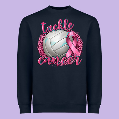 Tackle Cancer Volleyball Heavyweight Sweatshirt Designed By Texasbilliewilder