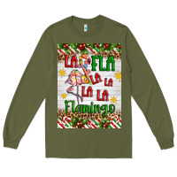 Army Green christmas fla la la la la la flamingo air freshener Long Sleeve Tee - Artiststas