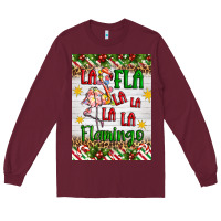 Burgundy christmas fla la la la la la flamingo air freshener Long Sleeve Tee - Artiststas