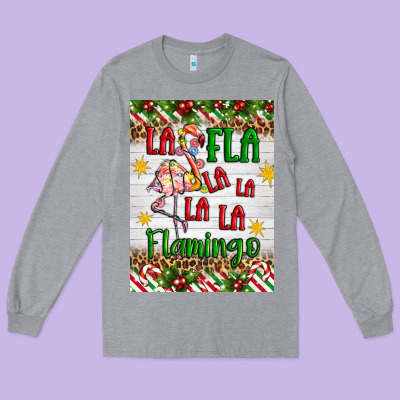 Christmas Fla La La La La La Flamingo Air Freshener Long Sleeve Tee Designed By Artiststas