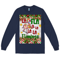 Navy christmas fla la la la la la flamingo air freshener Long Sleeve Tee - Artiststas