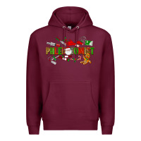 Burgundy christmas phlebotomist Premium Hoodie - LillyAllenDesigns
