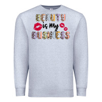Heather Grey beauty is my business Premium Sweatshirt - MaliasSmallBusiness