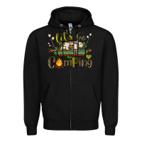 Black let's go camping Zipper Hoodie - BarkalooDesign