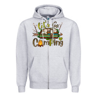 Heather Grey let's go camping Zipper Hoodie - BarkalooDesign