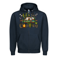 Navy let's go camping Zipper Hoodie - BarkalooDesign