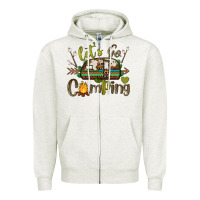 Oatmeal Heather let's go camping Zipper Hoodie - BarkalooDesign