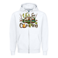 White let's go camping Zipper Hoodie - BarkalooDesign