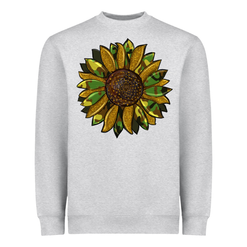 Camouflage Flitter Sunflowers Heavyweight Sweatshirt by RanaPortraitStore | Teevron