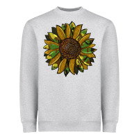 Heather Grey camouflage flitter sunflowers Heavyweight Sweatshirt - RanaPortraitStore