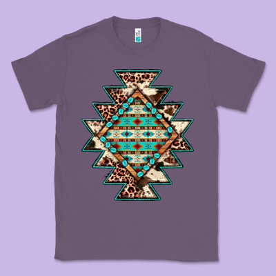 Cowhide Leopard Gemstone Aztec Classic Tee Designed By Jahusdesignshop