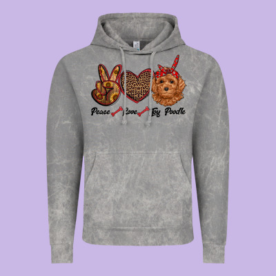 Peace Love Toy Poodle Vintage Hoodie Designed By Ranaportraitstore