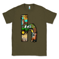 Army Green farm life alphabet lowercase letters h Classic Tee - BundleAndBundleShop
